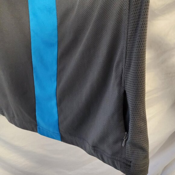 Quiksilver QDG2005 Grey Pullover Jacket L 1/4 Zip Blue Stripe Back Pocket - Picture 8 of 9